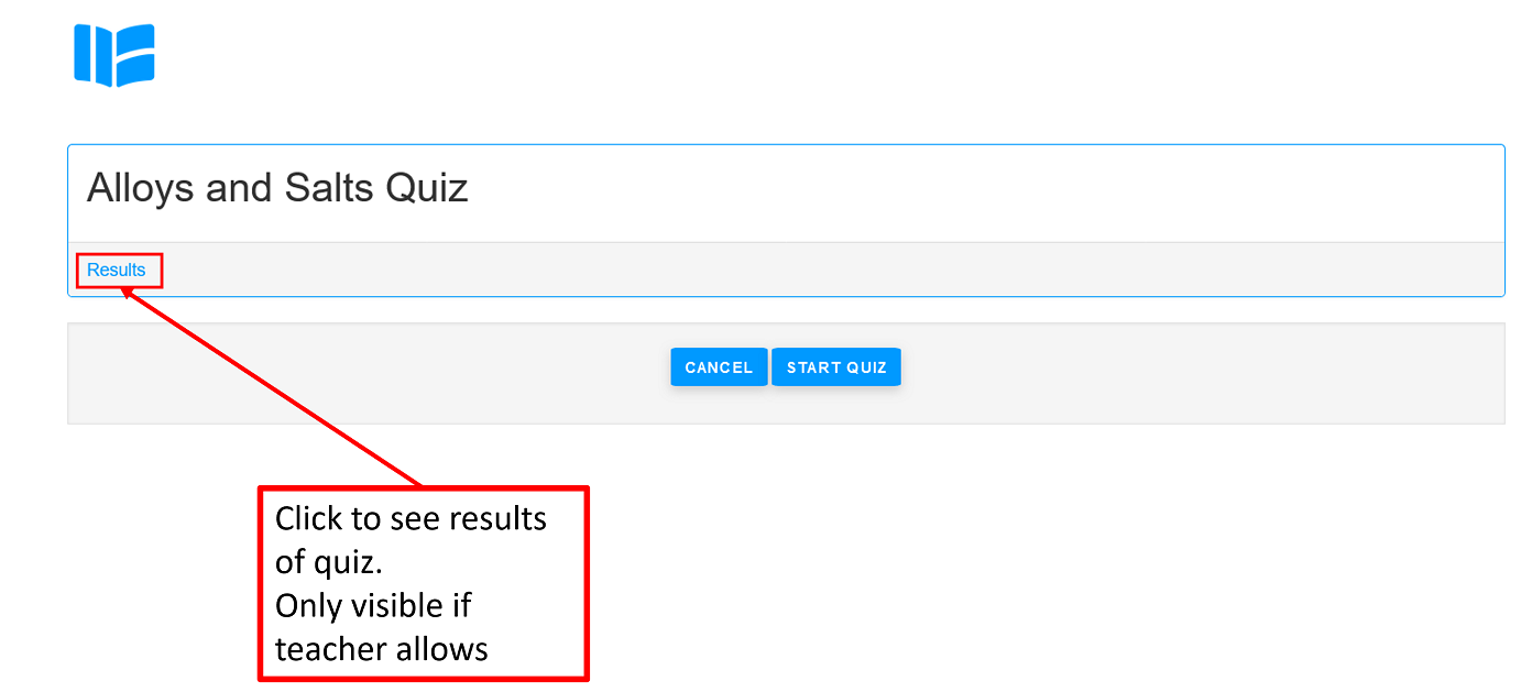 Student Quiz Intropage results